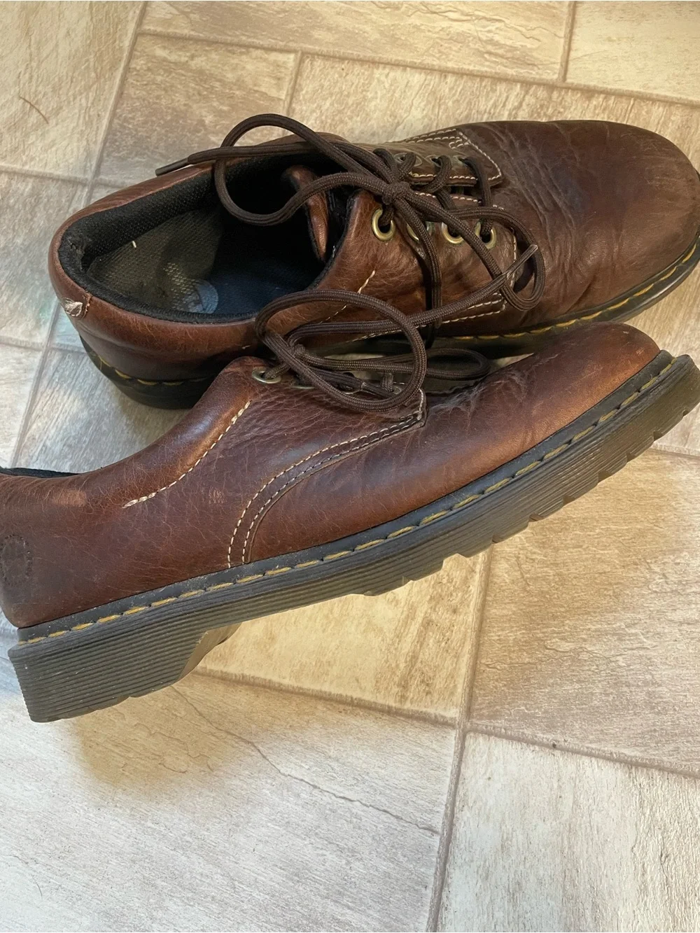 Vintage Men's Brown Leather Lace-Up Doc Martens